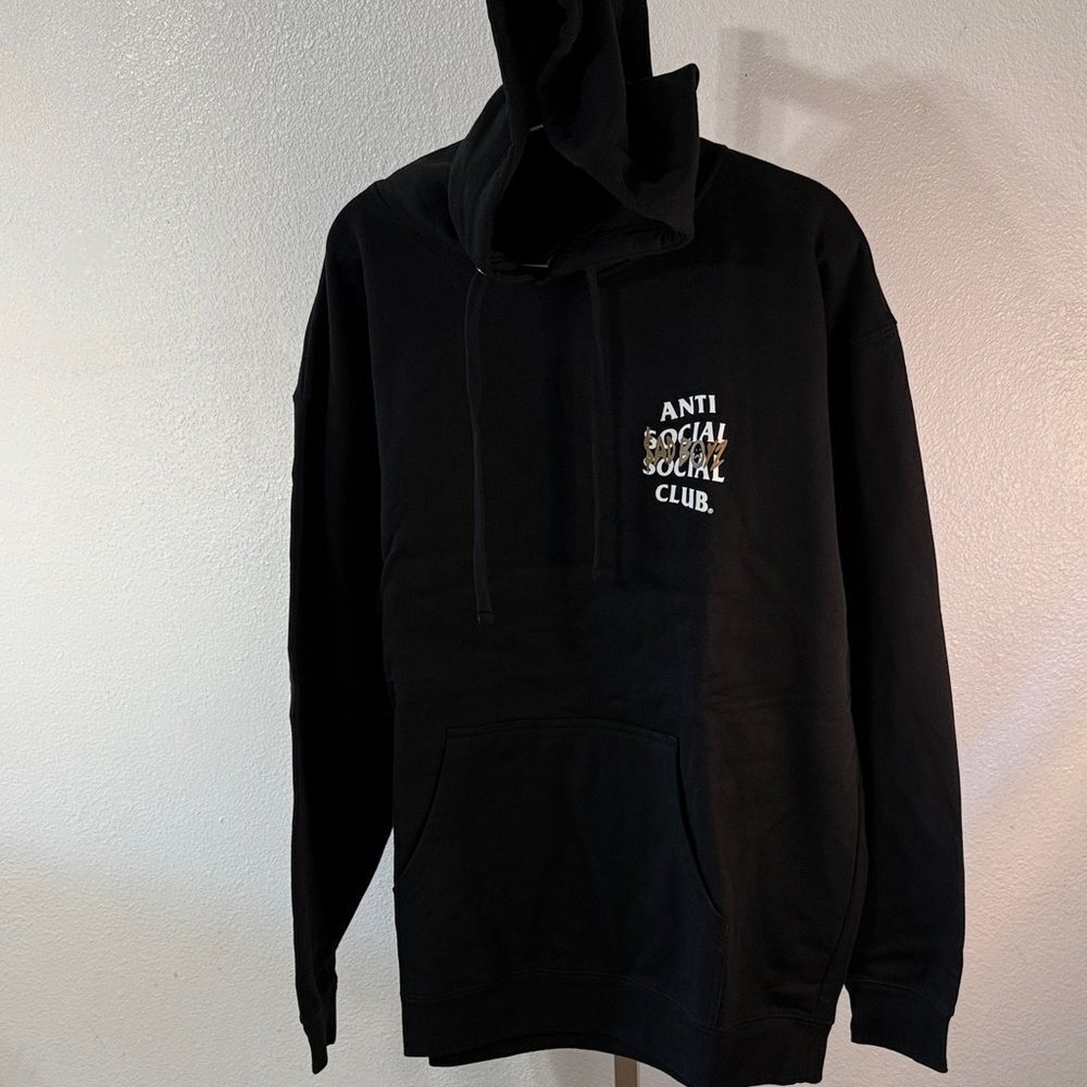Anti Social Social Club x sad boys- Black Hoodie with Gold and White logo- XL